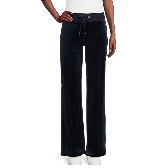 NWT Calvin Klein Velour Wide Leg Pants in Black Sz. 3X - Picture 1 of 1